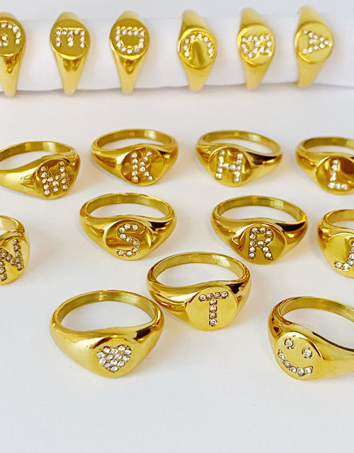 Load image into Gallery viewer, Shine Me Initial Ring by Ellisonyoung.com

