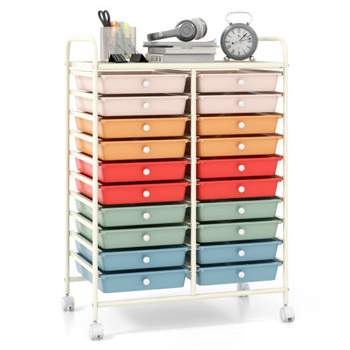 Load image into Gallery viewer, 20 Drawers Rolling Storage Cart Studio Organizer-Deep Multicolor
