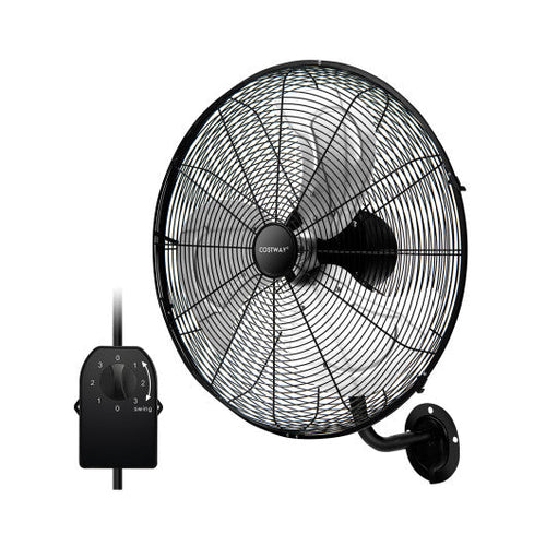 Load image into Gallery viewer, 20 Inch Wall Mount Fan with 3 Fan Speeds and Adjustable Tilt Head-Black
