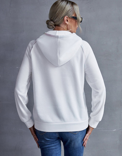 Load image into Gallery viewer, Ivy Lane Contrast Stitching Drawstring Raglan Sleeve Hoodie
