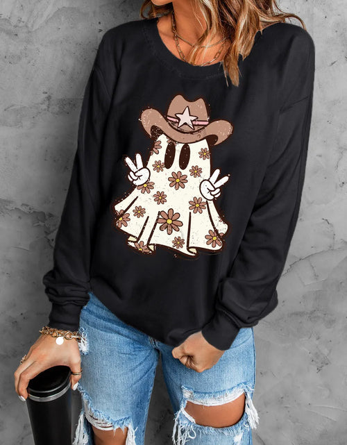 Load image into Gallery viewer, Ghost Round Neck Long Sleeve Sweatshirt
