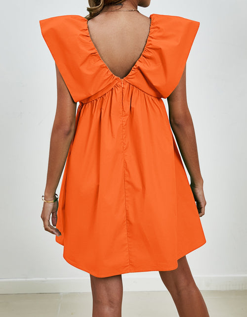Load image into Gallery viewer, V-Neck Cap Sleeve Mini Dress
