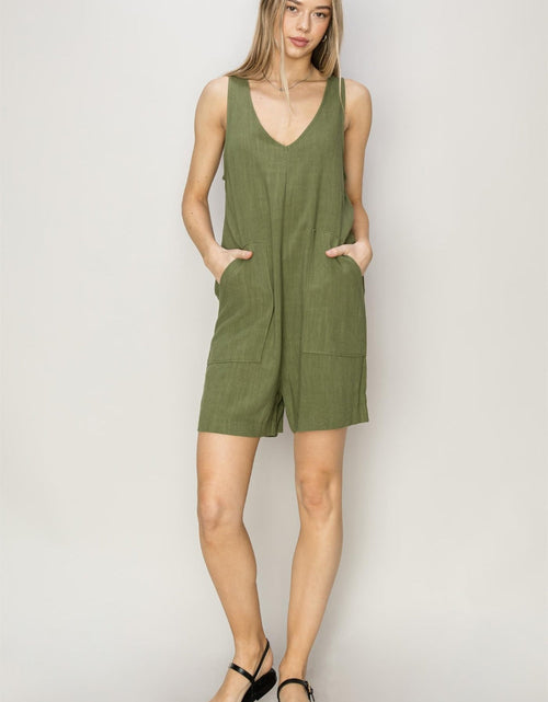 Load image into Gallery viewer, HYFVE V-Neck Sleeveless Romper with Pockets
