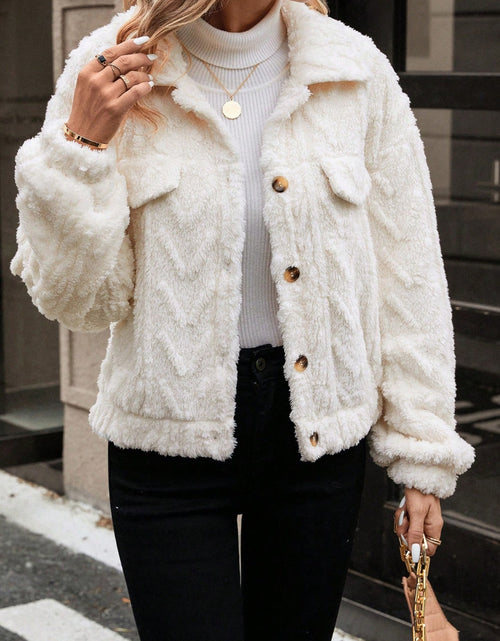 Load image into Gallery viewer, Button Up Long Sleeve Fuzzy Outerwear
