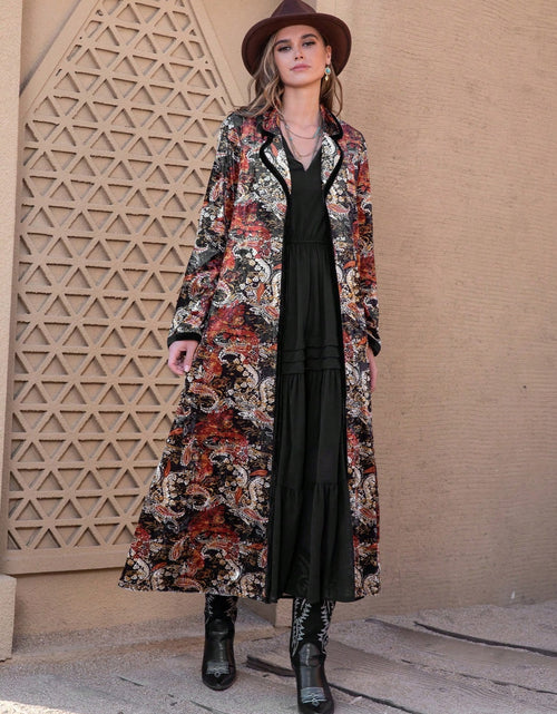 Load image into Gallery viewer, Printed Open Front Long Sleeve Outerwear
