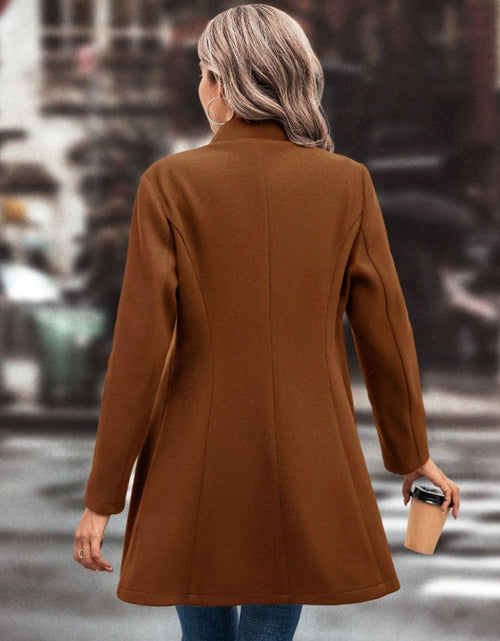 Load image into Gallery viewer, Collared Neck Button Up Long Sleeve Coat

