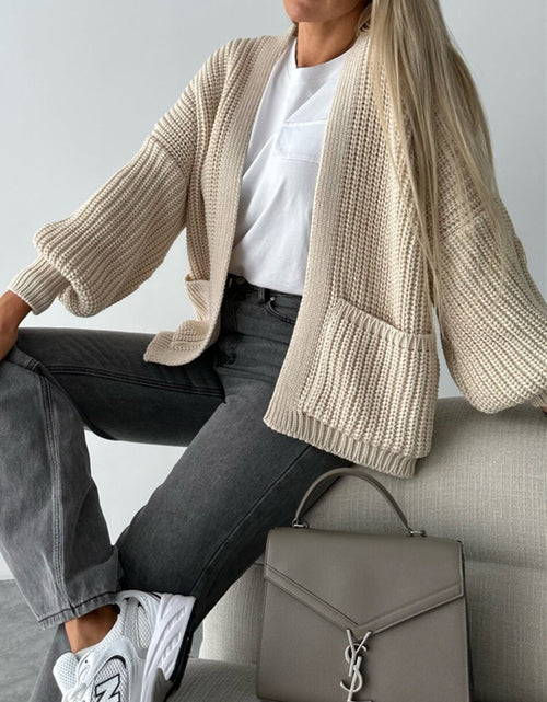 Load image into Gallery viewer, Open Front Dropped Shoulder Cardigan
