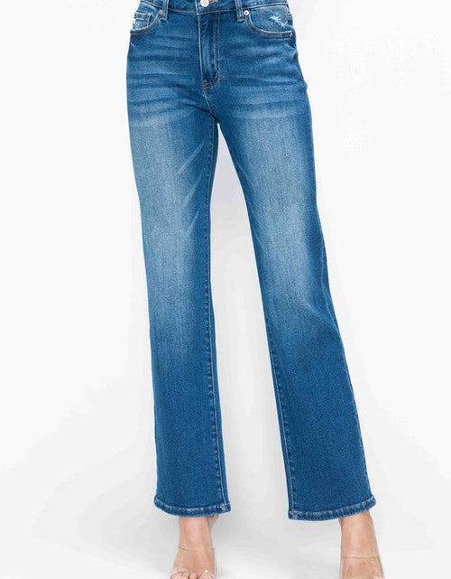 Load image into Gallery viewer, bytos Full Size Cat's Whiskers High Rise Straight Jeans
