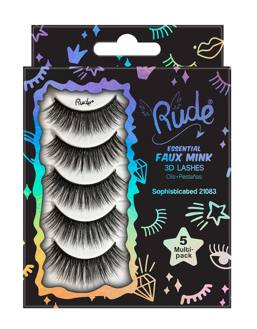 Load image into Gallery viewer, Rude Essential Faux Mink 3D Lashes 5 Multi-Pack - Sophisticated
