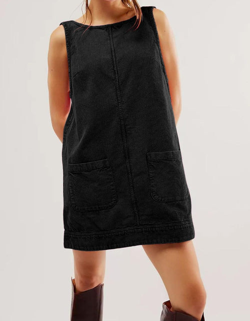 Load image into Gallery viewer, Mandy Round Neck Wide Strap Mini Dress with Pockets
