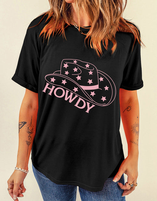 Load image into Gallery viewer, HOWDY Round Neck Short Sleeve T-Shirt
