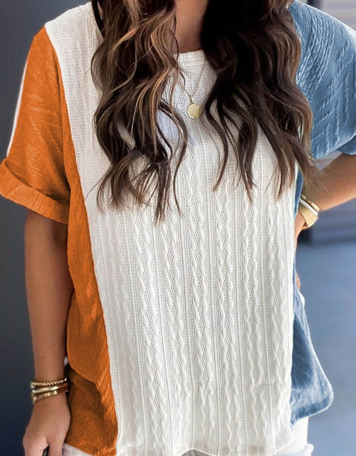 Load image into Gallery viewer, Textured Color Block T Shirt
