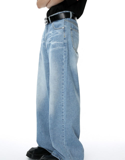 Load image into Gallery viewer, Mid Rise Wide Leg Men's Jeans with Pockets
