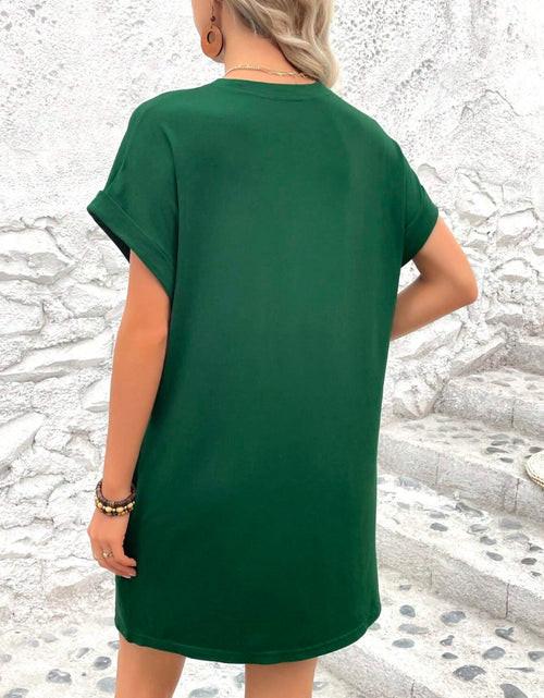 Load image into Gallery viewer, Round Neck Short Sleeve Mini Dress
