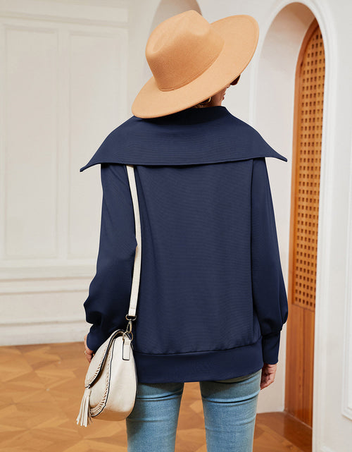Load image into Gallery viewer, Half-Zip Collared Sweatshirt
