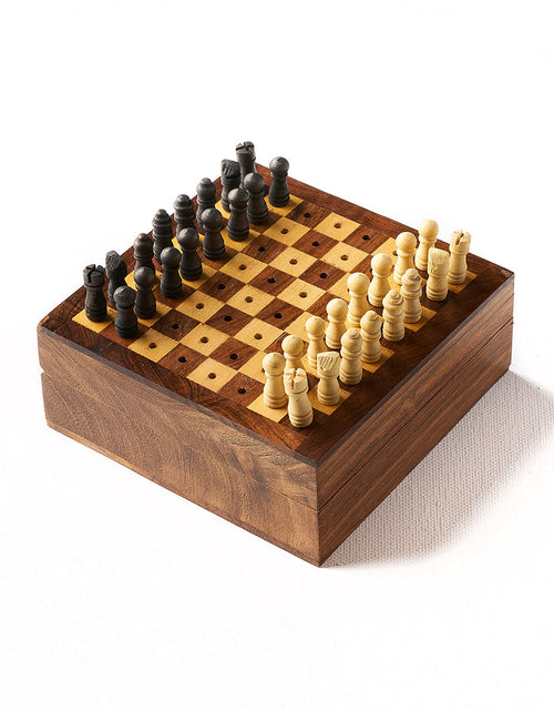 Load image into Gallery viewer, Travel Chess Game -  Handcrafted Wood Pegs by Matr Boomie
