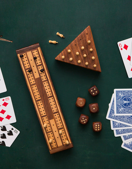 Load image into Gallery viewer, Triangle Peg Board Game - Handcrafted Wood by Matr Boomie
