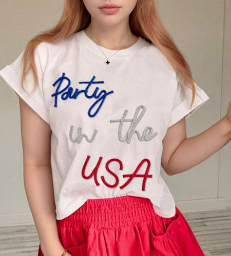 Letter Round Neck Short Sleeve T-Shirt