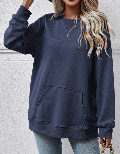 Load image into Gallery viewer, Round Neck Long Sleeve Sweatshirt
