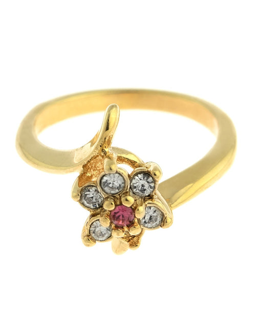 Load image into Gallery viewer, Vintage 1970's Amethyst Crystal and Genuine Pinfire Opal Ring 18kt Yellow Gold Electroplated Ring by PVD Vintage Jewelry
