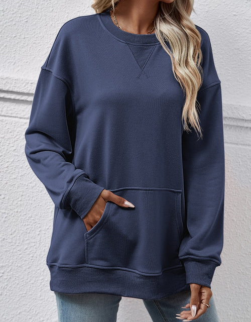 Load image into Gallery viewer, Round Neck Long Sleeve Sweatshirt
