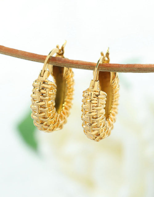Load image into Gallery viewer, RMZ GOLD NYC Gold nugget Hoop earrings
