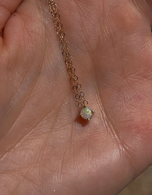 Load image into Gallery viewer, 14k Yellow Gold White Opal Necklace by Toasted Jewelry
