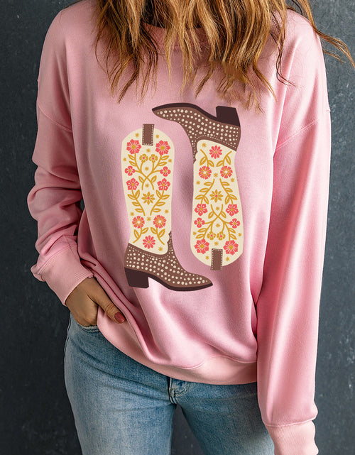 Load image into Gallery viewer, Boot Graphic Long Sleeve Sweatshirt
