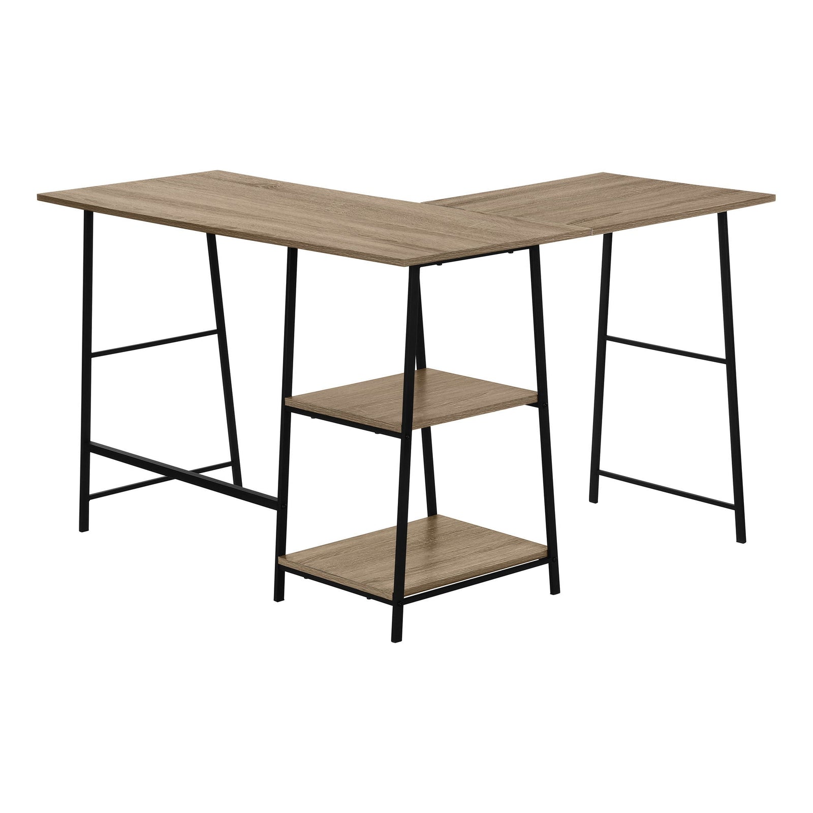 Computer Desk, Home Office, Corner, Storage Shelves, L Shape, Work, Laptop, Contemporary, Modern by Couch.com