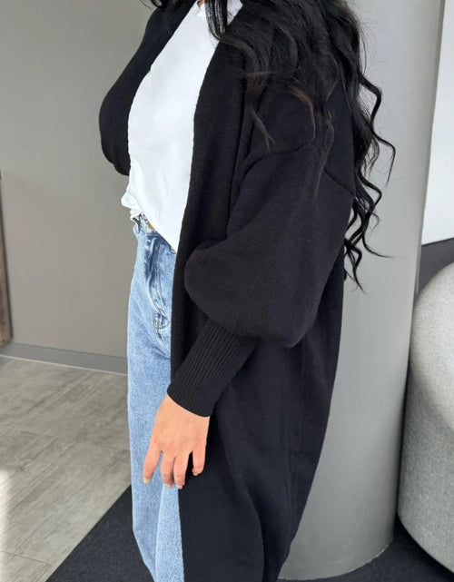 Load image into Gallery viewer, Perfee Open Front Dropped Shoulder Cardigan
