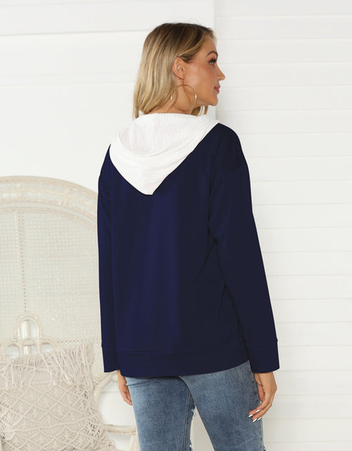 Load image into Gallery viewer, Shiny Contrast Zip Detail Hoodie
