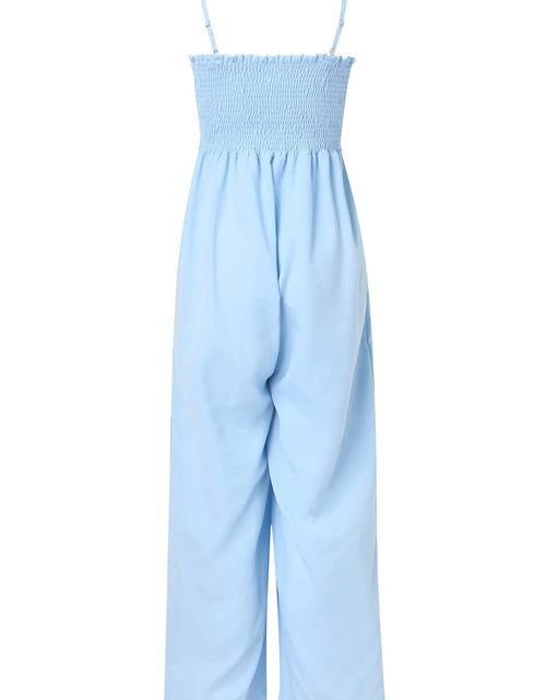 Load image into Gallery viewer, Smocked Spaghetti Strap Wide Leg Jumpsuit
