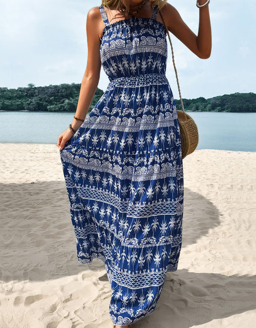 Load image into Gallery viewer, Perfee Printed Square Neck Sleeveless Maxi Dress
