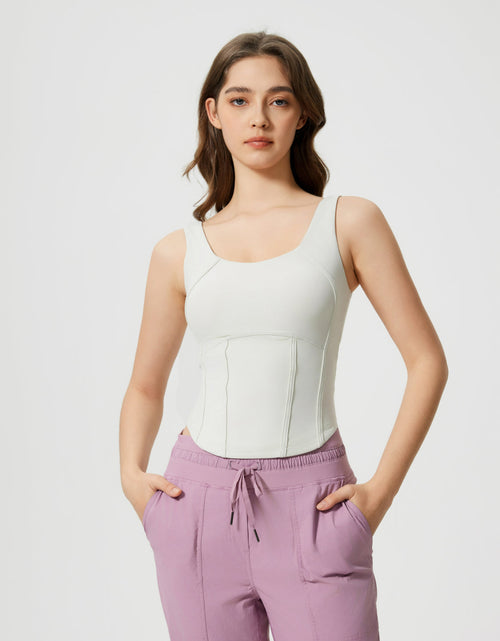 Load image into Gallery viewer, Millennia Round Neck Wide Strap Active Tank with Detachable Chest Pads
