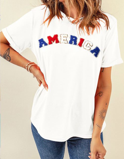 Load image into Gallery viewer, AMERICA Round Neck Short Sleeve T-Shirt
