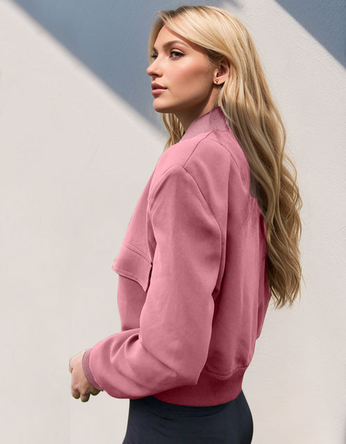 Load image into Gallery viewer, Pocketed Snap Down Baseball Collar Jacket
