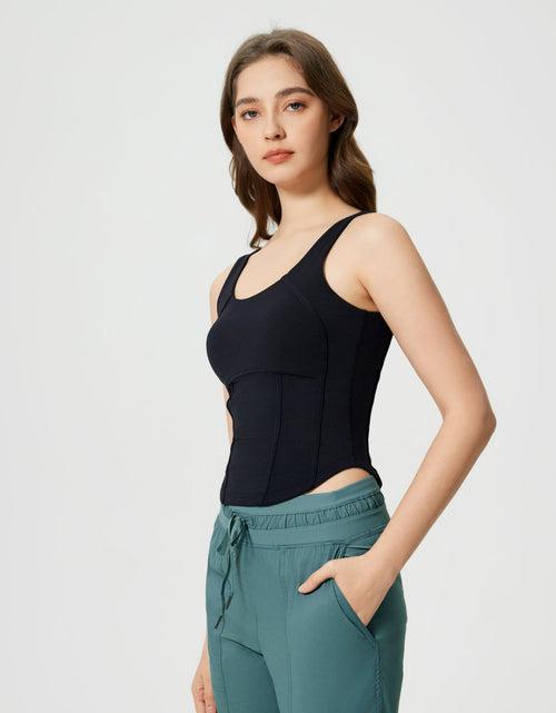 Load image into Gallery viewer, Millennia Round Neck Wide Strap Active Tank with Detachable Chest Pads
