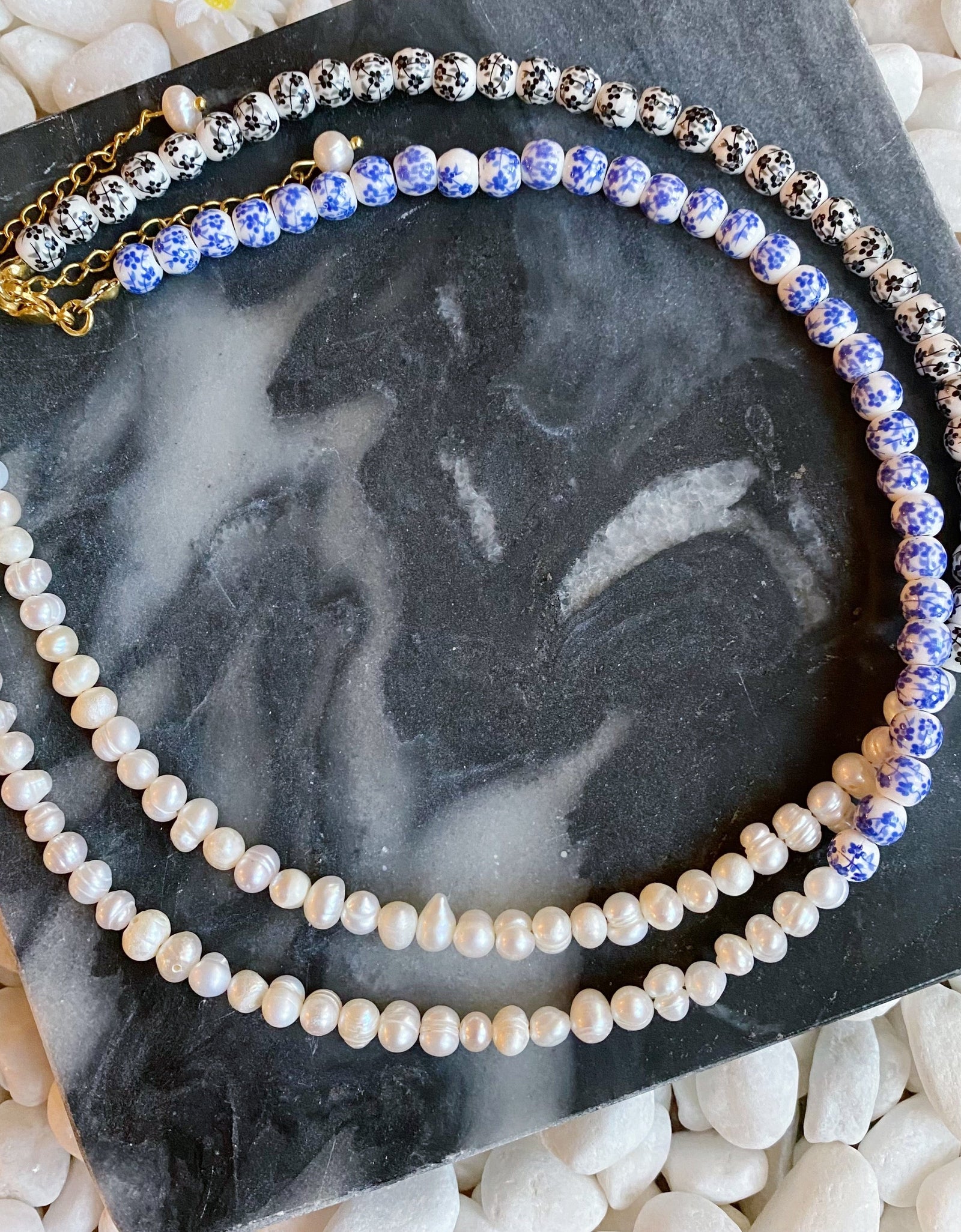 So Fresh Pearl And Porcelain Choker Necklace by Ellisonyoung.com