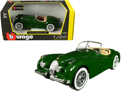 Load image into Gallery viewer, 1951 Jaguar XK 120 Roadster Green 1/24 Diecast Model Car by Bburago
