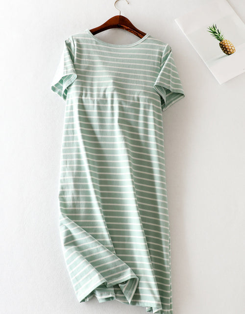 Load image into Gallery viewer, Striped Round Neck Short Sleeve Dress
