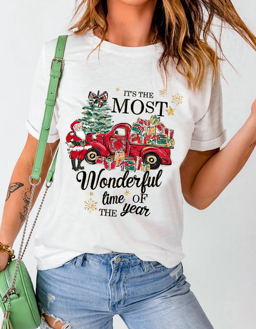 Load image into Gallery viewer, Graphic Round Neck Short Sleeve T-Shirt
