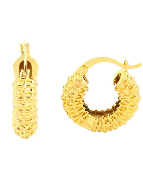 Load image into Gallery viewer, RMZ GOLD NYC Gold nugget Hoop earrings
