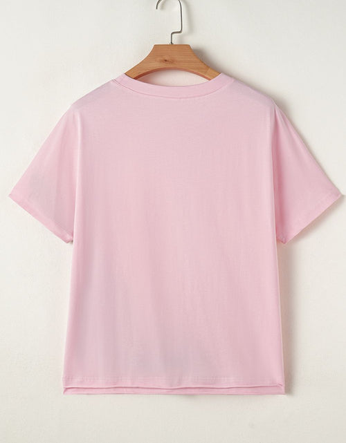 Load image into Gallery viewer, Color Block Round Neck Short Sleeve T Shirt
