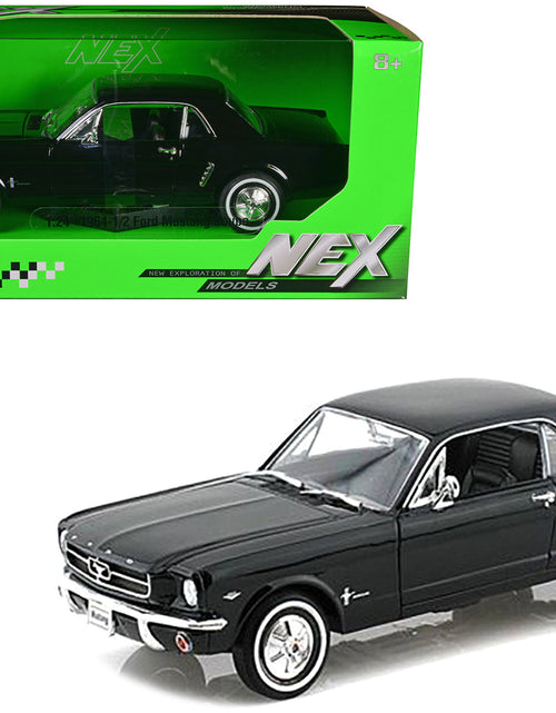 Load image into Gallery viewer, 1964 1/2 Ford Mustang Coupe Hard Top Black 1/24 Diecast Model Car by Welly
