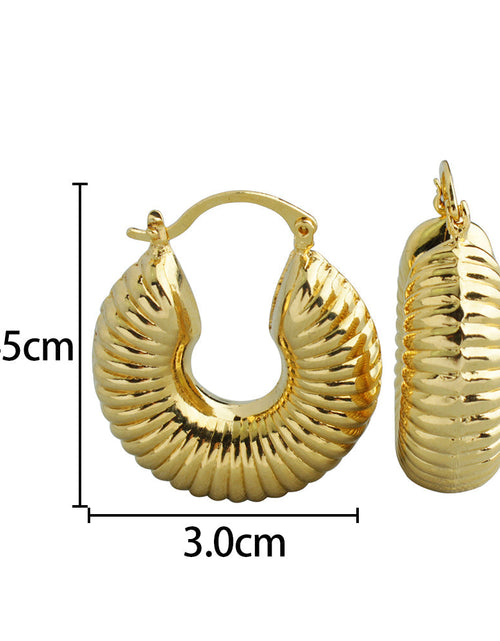Load image into Gallery viewer, Cute 14k Gold Bamboo Hoop Earrings
