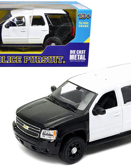 Load image into Gallery viewer, 2008 Chevrolet Tahoe Unmarked Police Car Black and White 1/24 Diecast Model Car by Welly
