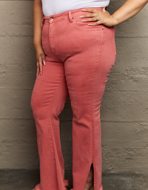 Load image into Gallery viewer, RISEN Bailey Full Size High Waist Side Slit Flare Jeans
