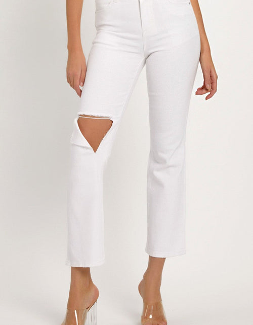 Load image into Gallery viewer, RISEN Full Size Distressed Cropped Straight Jeans
