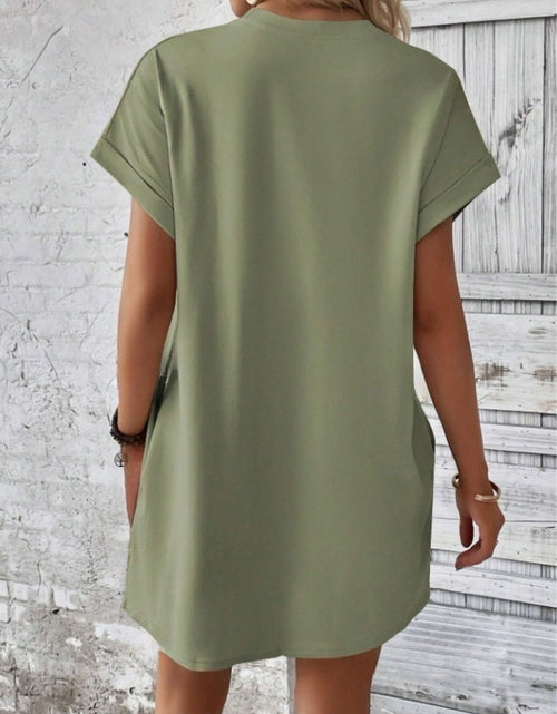 Load image into Gallery viewer, Short Sleeve Mini Tee Dress with Pockets
