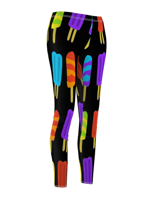Load image into Gallery viewer, Popsicle Print Casual Leggings - Black by Tshirt Unlimited
